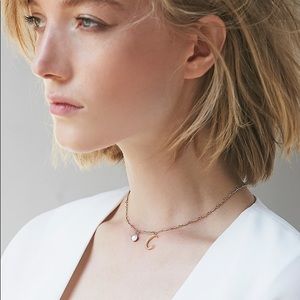 Free People ‘Goodnight Moon’ rose gold opal sapphire choker Lili Claspe